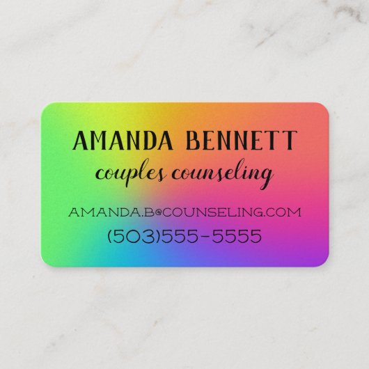 Heldere regenbooggradiënt visitekaartje (Voorkant)