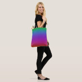Heldere regenboogkleuren, Canvas tas (Op model)
