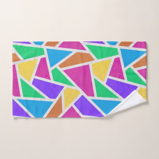 Heldere regenboogkleuren mozaïek bad handdoek (Handdoek)