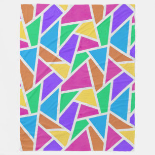 Heldere regenboogkleuren mozaïek fleece deken
