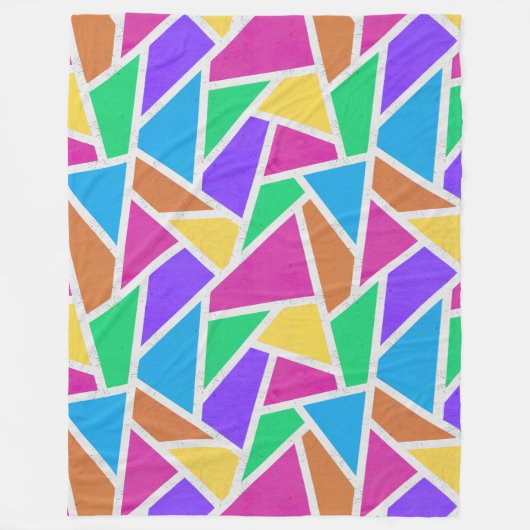 Heldere regenboogkleuren mozaïek fleece deken (Voorkant)