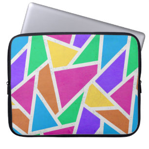 Heldere regenboogkleuren mozaïek laptop sleeve