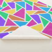 Heldere regenboogkleuren mozaïek sherpa deken (3/4)