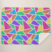 Heldere regenboogkleuren mozaïek sherpa deken (Voorkant (horizontaal))