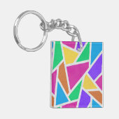 Heldere regenboogkleuren mozaïek sleutelhanger (Voorkant Links)