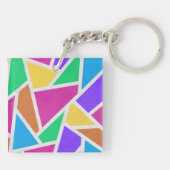 Heldere regenboogkleuren mozaïek sleutelhanger (Achterkant)
