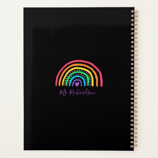 Heldere regenboogonderricht is mijn jam-leraar planner (Achterkant)