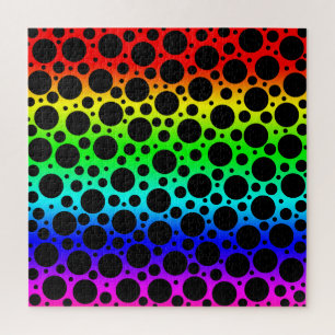 Heldere regenboogpoka Dot Jigzaag Puzzle Legpuzzel