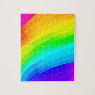 Heldere regenboogvun en uitdagende puzzle legpuzzel