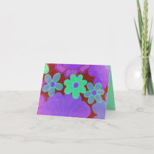 Heldere Retro blik-Bloemen ontwerp-Notecards Kaart