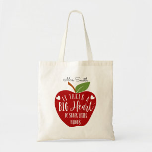 Heldere rode appel die een groot hart nodig heeft tote bag