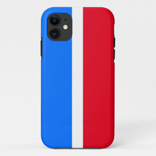 Heldere rode, blauwe strepen met een vetachtige po iPhone 11 hoesje