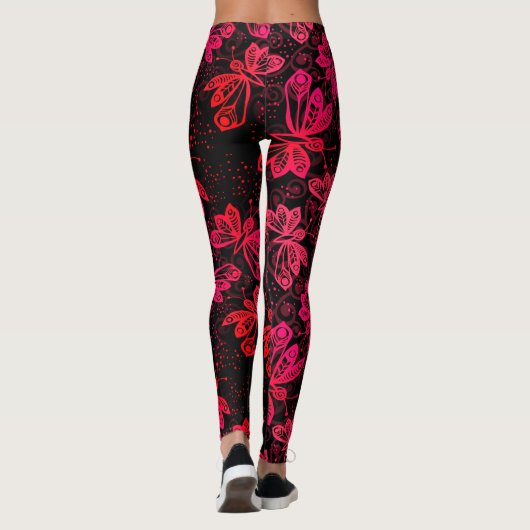 Heldere rode botervliegen leggings (Achterkant)