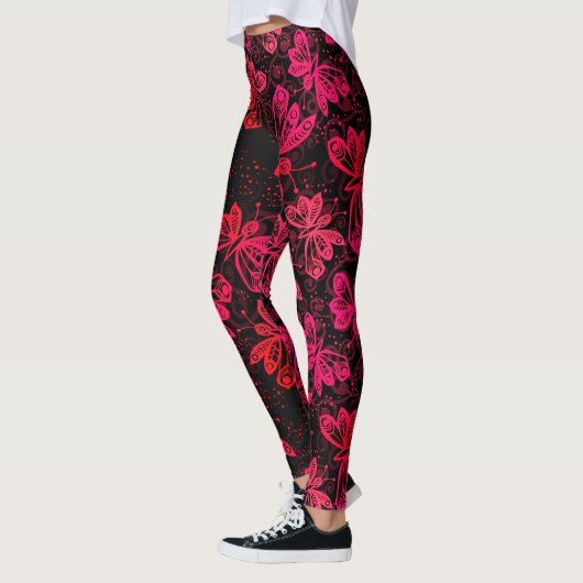 Heldere rode botervliegen leggings (Links)