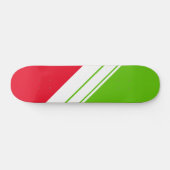 Heldere rode lime groene helling witte race strepe skateboard (Horizontaal)
