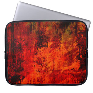 Heldere rode, vieze, zwarte, rode achtergrond. Hal Laptop Sleeve