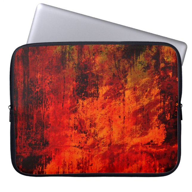 Heldere rode, vieze, zwarte, rode achtergrond. Hal Laptop Sleeve (Voorkant)