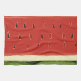 Heldere Rode Waterverf Watermeloen Keuken Handdoek