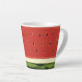Heldere Rode Waterverf Watermeloen Latte Mok (Rechterhoek)