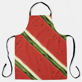 Heldere Rode Waterverf Watermeloen Print Schort