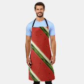 Heldere Rode Waterverf Watermeloen Print Schort (Gedragen)