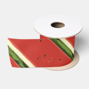 Heldere Rode Waterverf Watermeloen Ribbon Lint