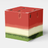 Heldere Rode Waterverf Watermeloen Vierkant Favori Bedankdoosjes (Voorkant Zijde)