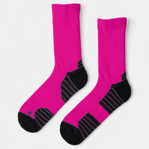 heldere roze bemanningssokken met zwarte hielen sokken