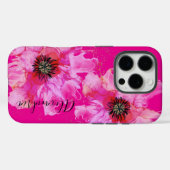 Heldere roze bloem gepersonaliseerd Case-Mate iPhone case (Achterkant (horizontaal))