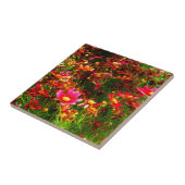 Heldere roze en gele Daisy Wilde bloemen Tegeltje (Zijkant)