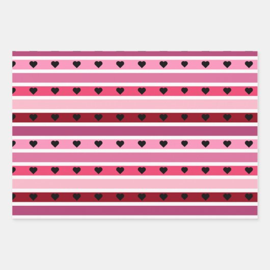 Heldere roze en paarse harten Valentijnsdag Inpakpapier Vel (Voorkant)
