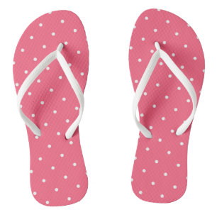 Heldere roze en witte stippen teenslippers