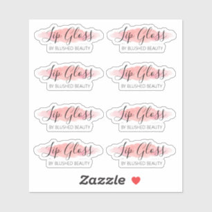 Heldere roze lipgloss labels 1,9 inch breed