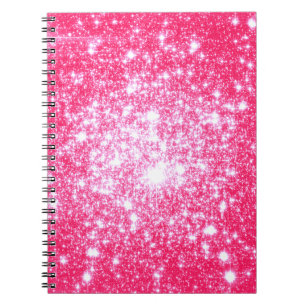 Heldere roze sterren notitieboek