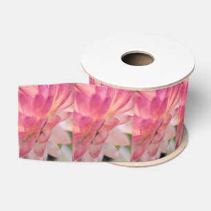 Heldere roze strobloem grosgrain lint