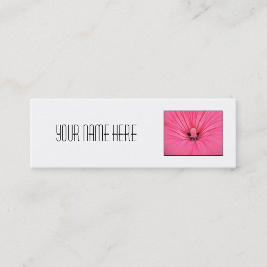 Heldere roze ventilator. mini visitekaartje (Voorkant)