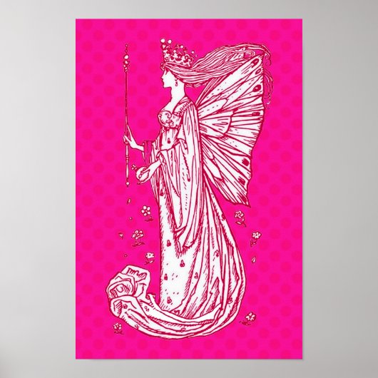 Heldere  roze vlinder — lichte afdruk poster (Voorkant)