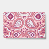 Heldere roze, witte paisleontwerpbloemen badge (Back)