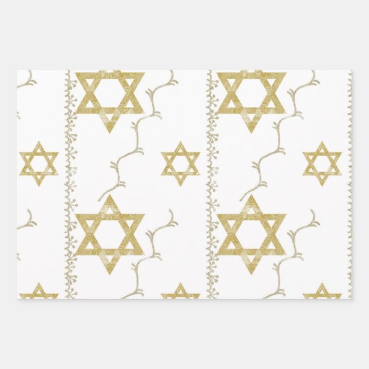 Heldere ster van David Zwart Wit Goud Inpakpapier Vel (Voorkant)