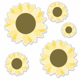 Heldere Stickers op de achtergrond voor zonnebloem