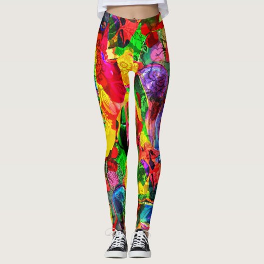 Heldere structuurvormen leggings (Voorkant)