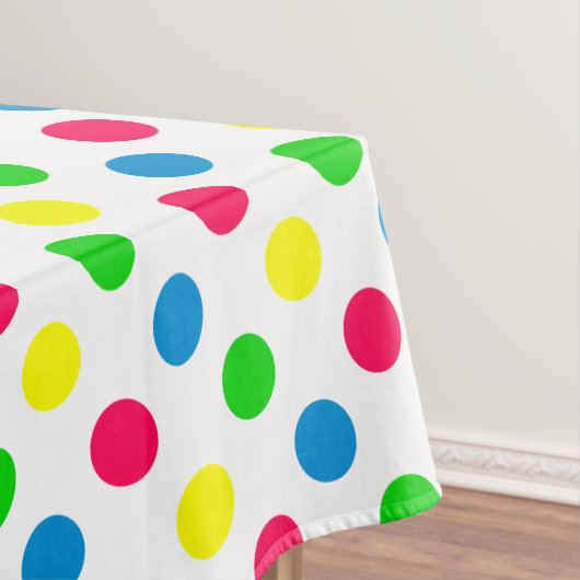 Heldere Summer Polka Dots on White Tafelkleed (Voorbeeld)