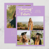 Heldere Toekomst Sterren Multi Foto Wisteria Grad Aankondiging (Voorkant / Achterkant)