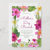 Heldere Tropische Bloemen Levendige Moederdag Brun Kaart (Voorkant)