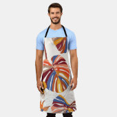 Heldere tropische bloemenhand getrokken schort (Gedragen)