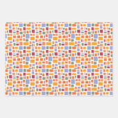 Heldere Tropische kleuren, witte vierkantjes en re Inpakpapier Vel (Voorkant 2)