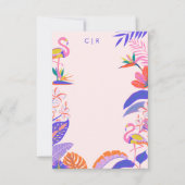 Heldere tropische palmen Flamingo Notitiekaartje (Voorkant)