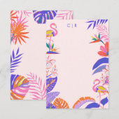 Heldere tropische palmen Flamingo Notitiekaartje (Voorkant / Achterkant)