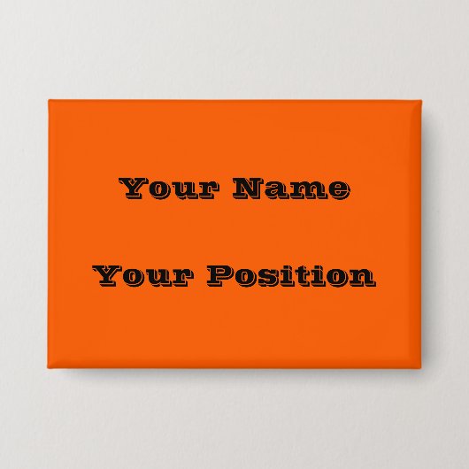 Heldere True Oranje effen kleur Button (Voorkant)