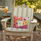 Heldere tulpenfoto met monogram buitenkussen (Stoel)